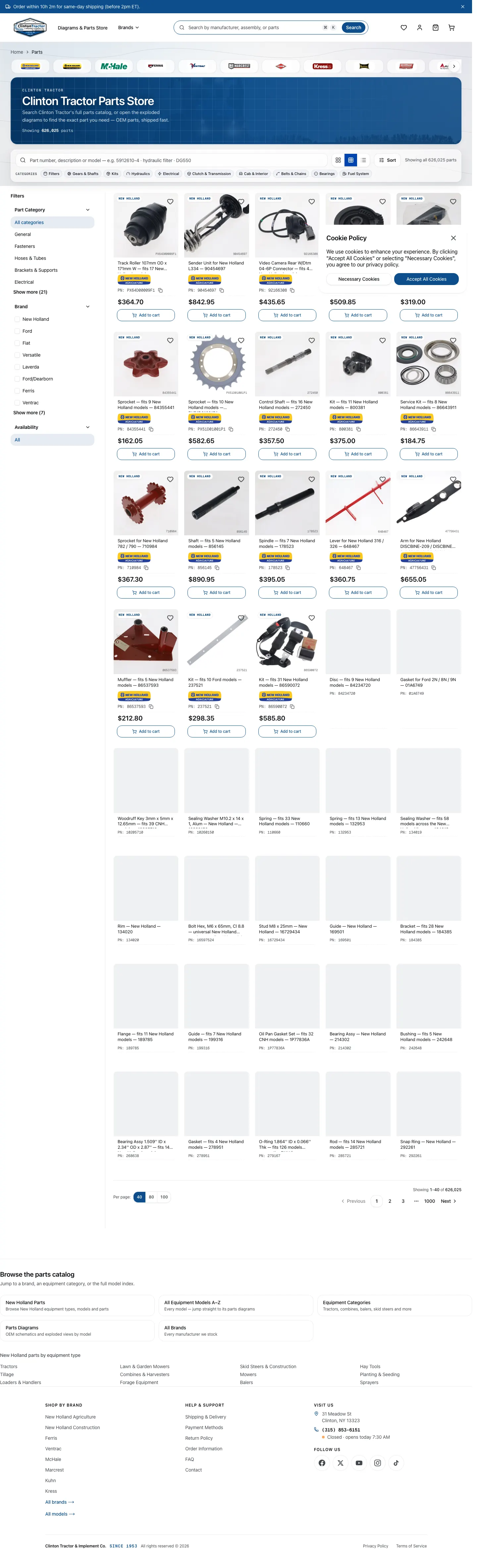 The parts catalogue after the change