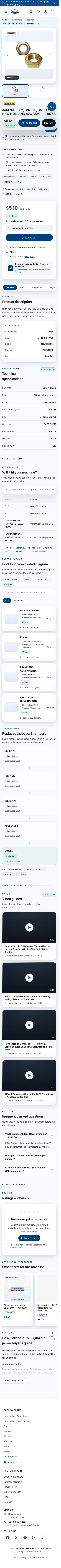 Part page on the live store, phone width